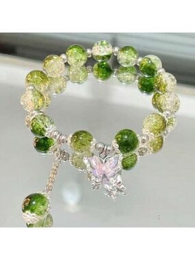 🎉HP🎉Crystal Beaded Bracelet with Butterfly Charm